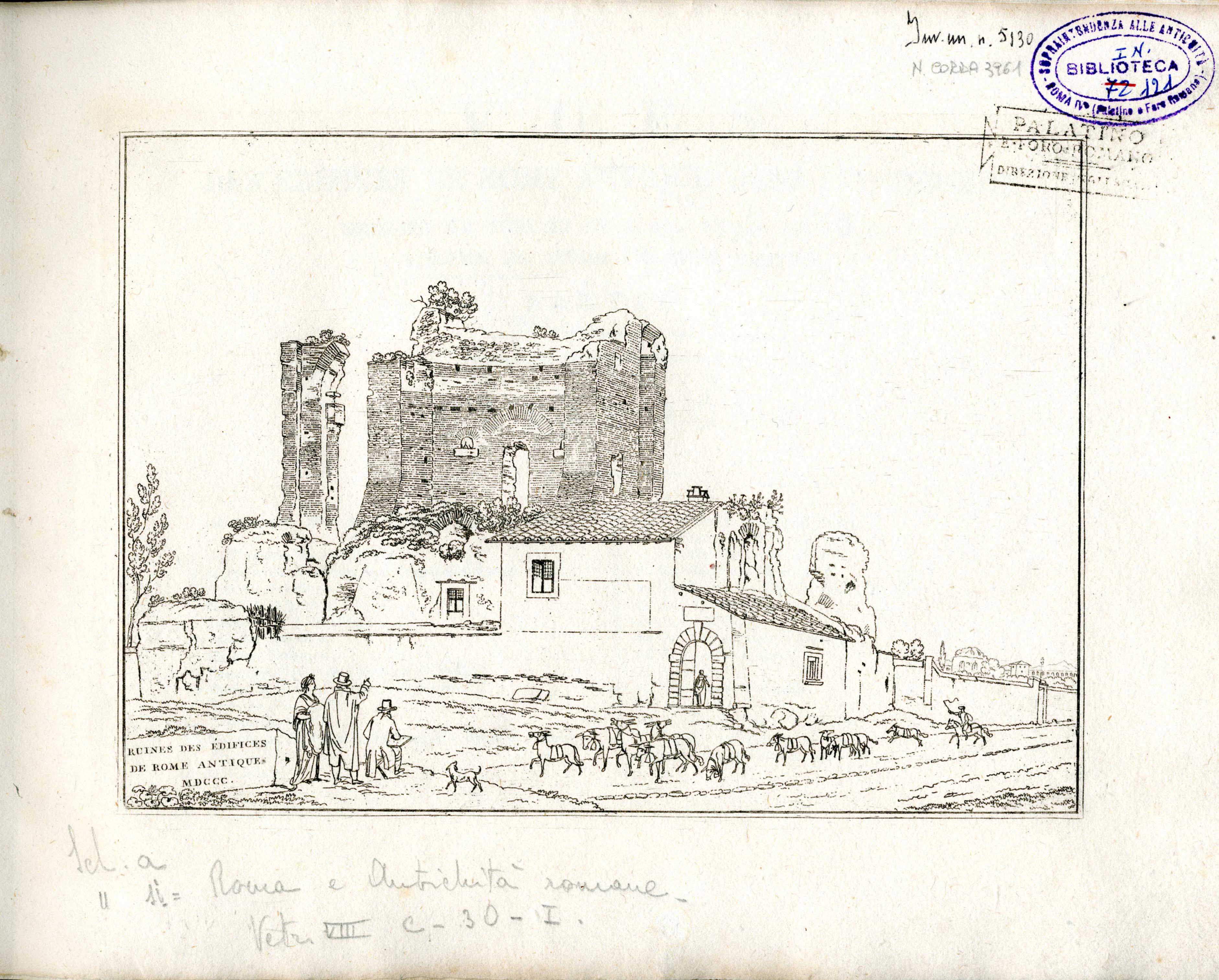 Vues des edifices de Rome antique dans l'interieur dessinés et publiès de l'an 1793 au 1810. Volume III divise en deux parties. Partie I. Catalogue ...