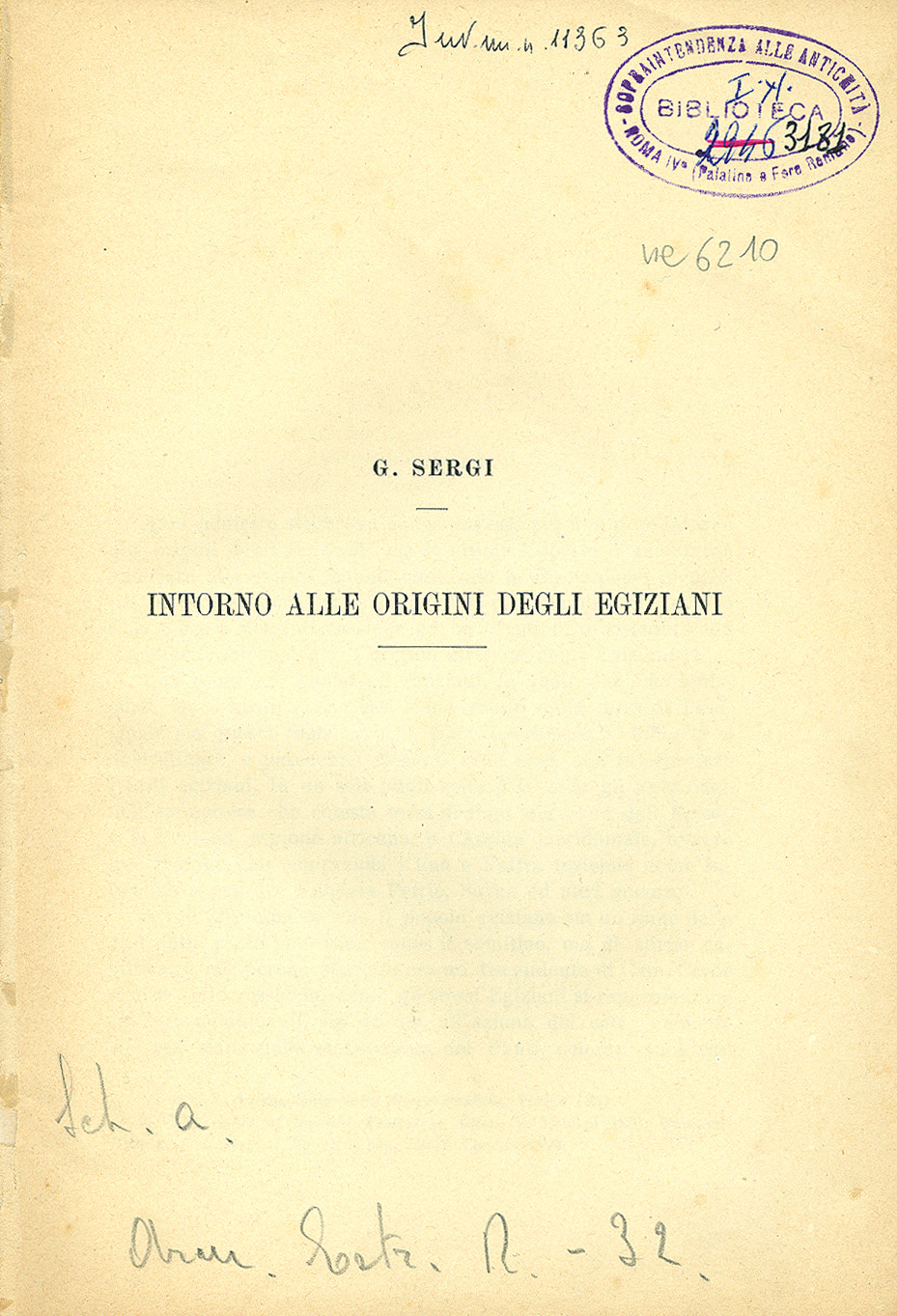 Intorno alle origini degli Egiziani