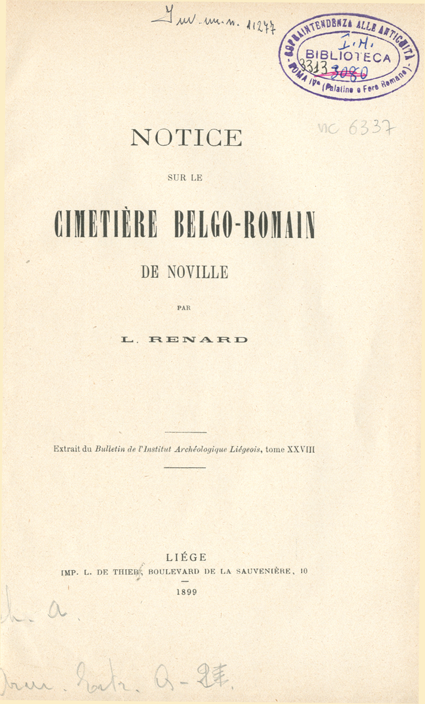 Notice sur le Cimetière Belgo-Romain de Noville