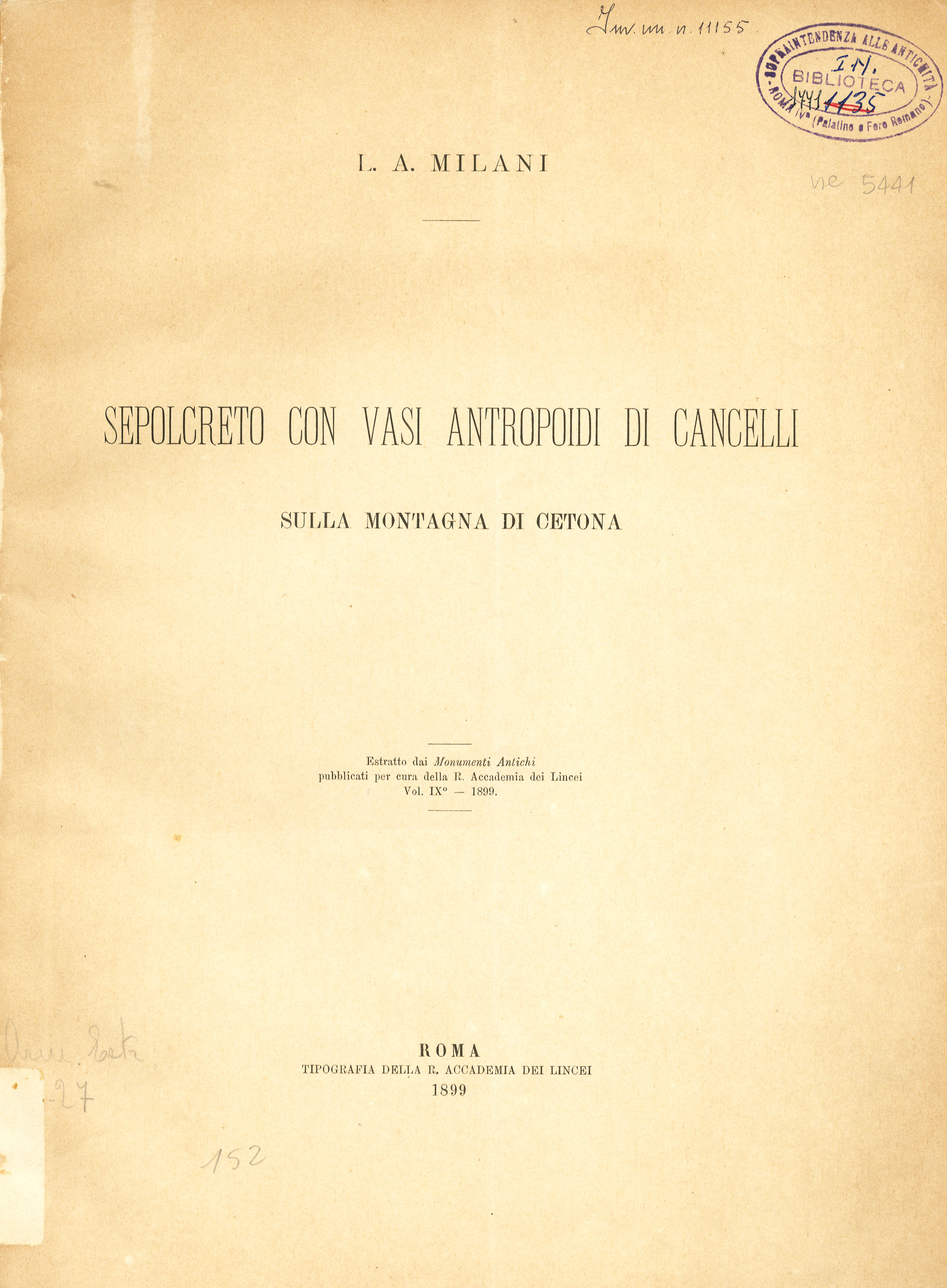 Sepolcreto con vasi antropoidi di Cancelli sulla montagna di Cetona