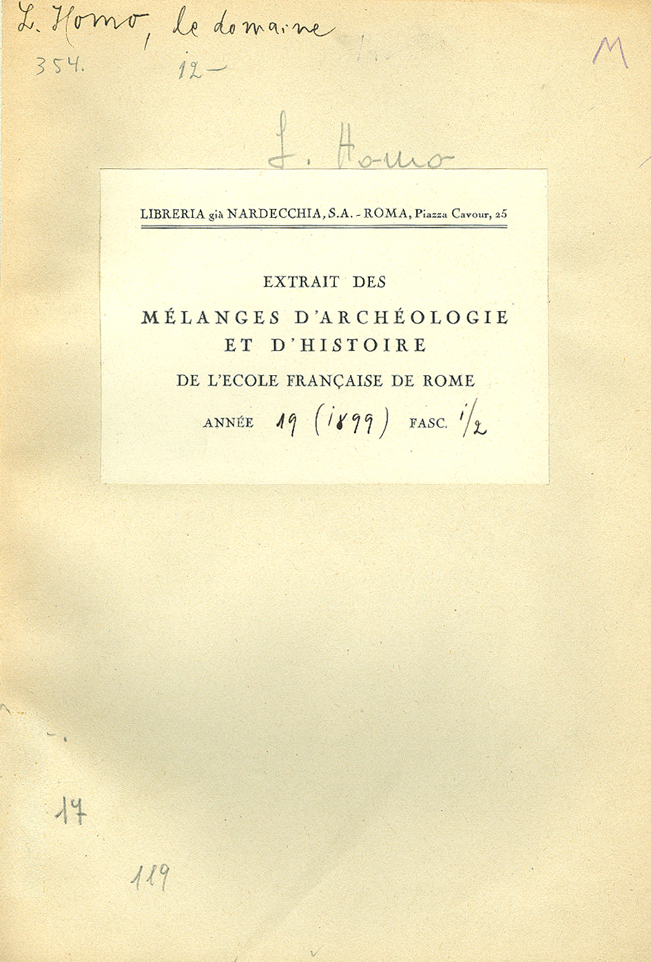 Le domaine empérial à Rome. Ses origines et son développement du I au IV siècle (1)