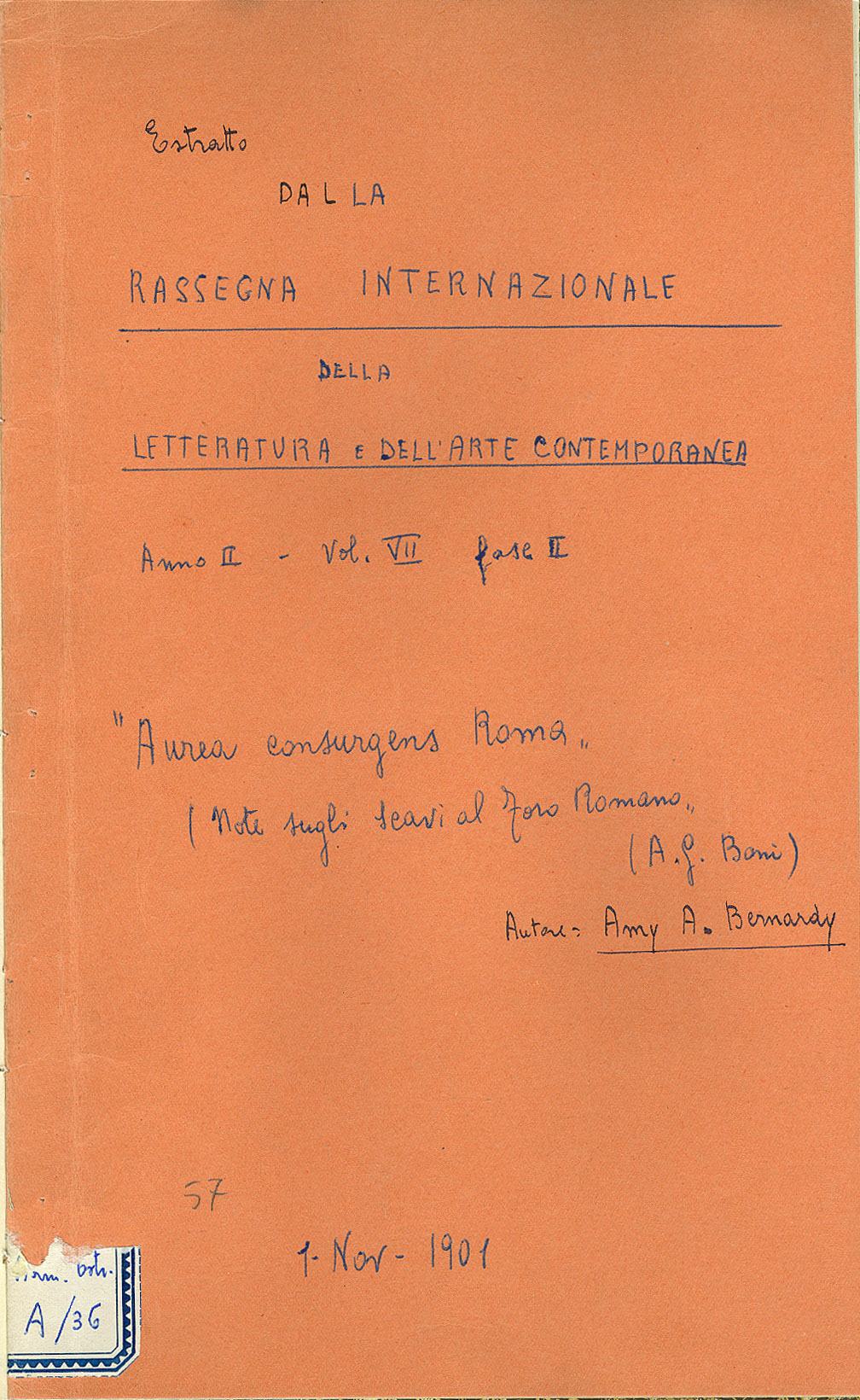 Aurea consurgens Roma (note sugli scavi al Foro Romano)