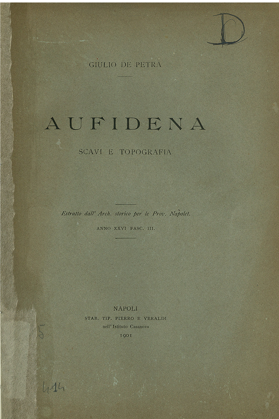 Aufidena. Scavi e topografia