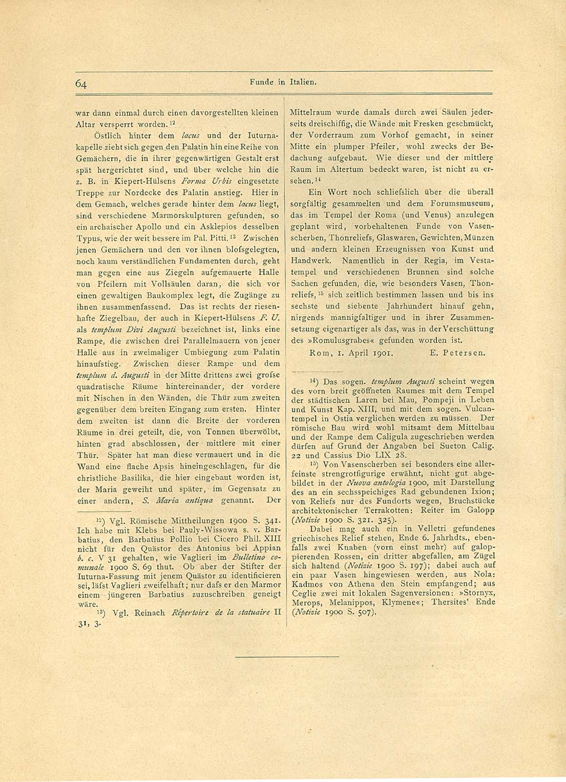 Sonder-Abdruck aus dem Jahrbuch des Kaiserlich Deutschen Archäologischen Instituts