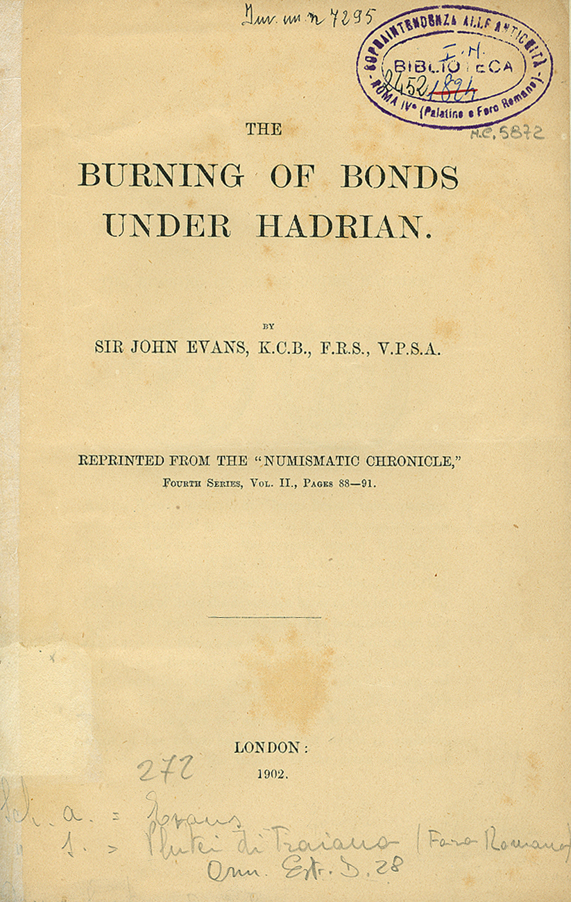 The Burning of Bonds Under Hadrian