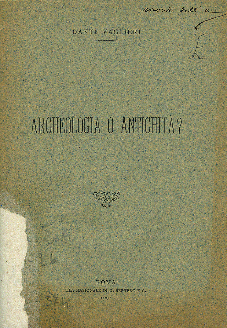 Archeologia o Antichità?