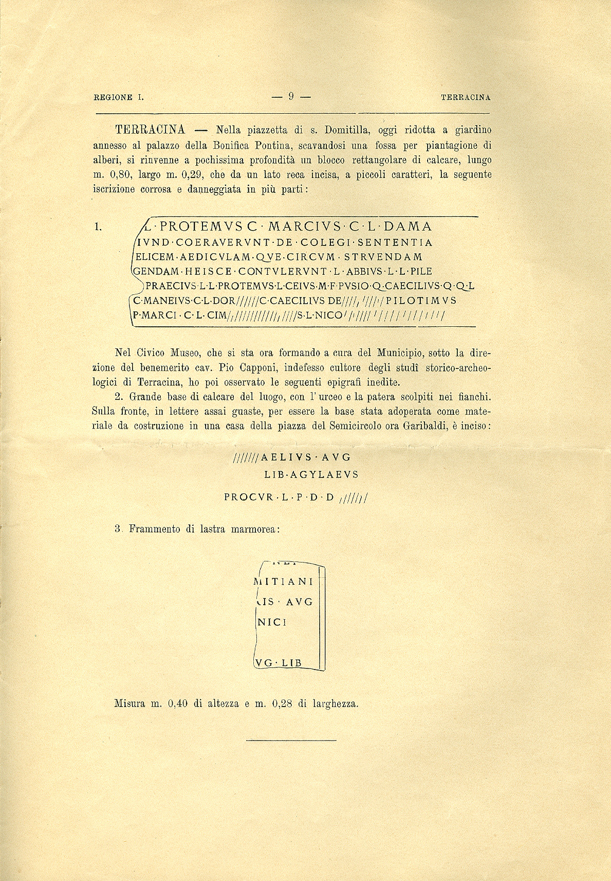 Scoperte di Antichità nel Lazio