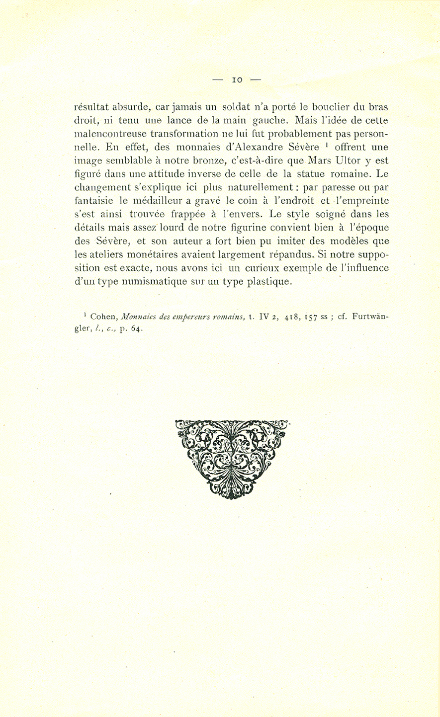 Note sur une statuette de Mars Ultor