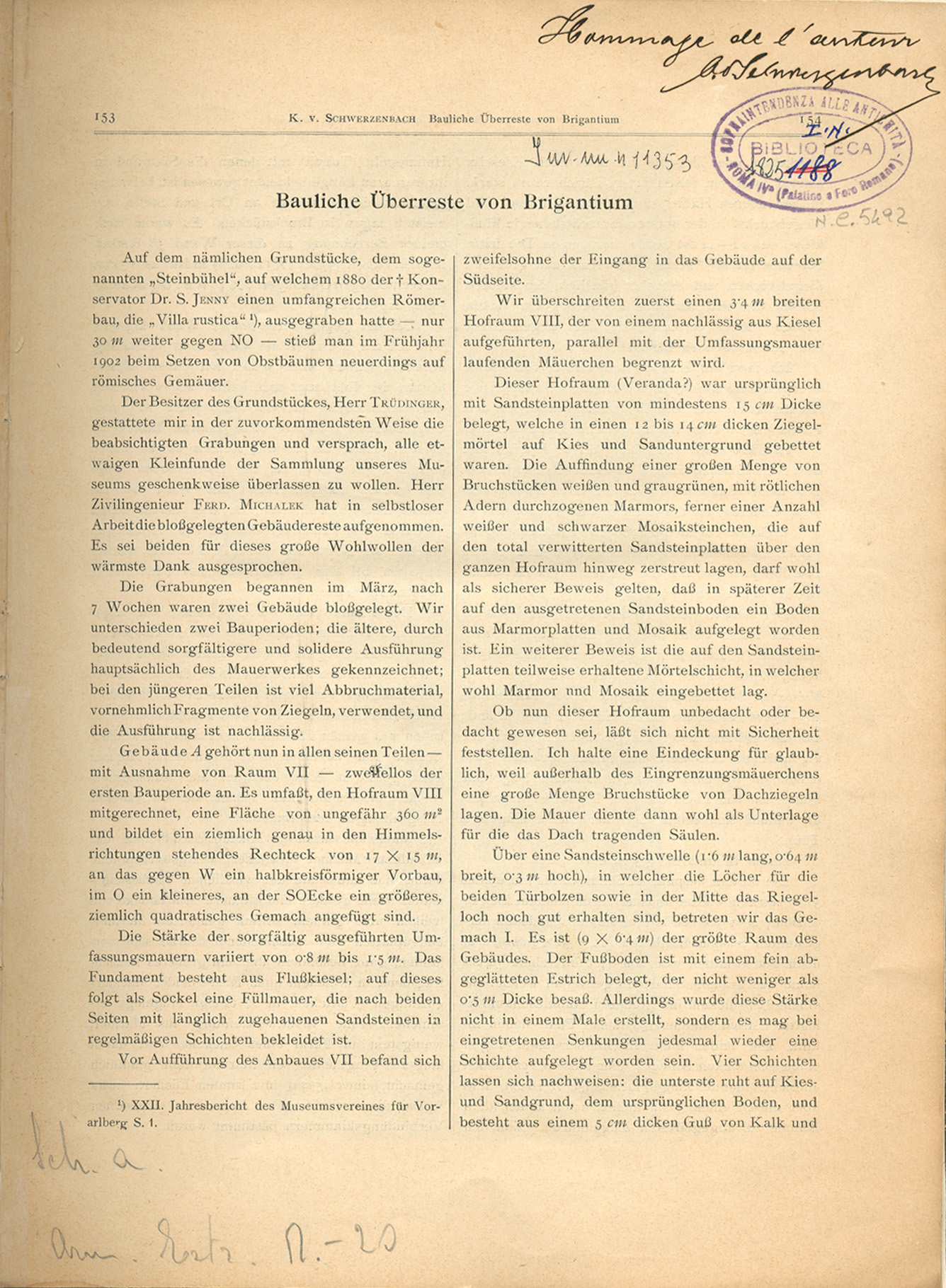 Bauliche Ueberreste von Brigantium
