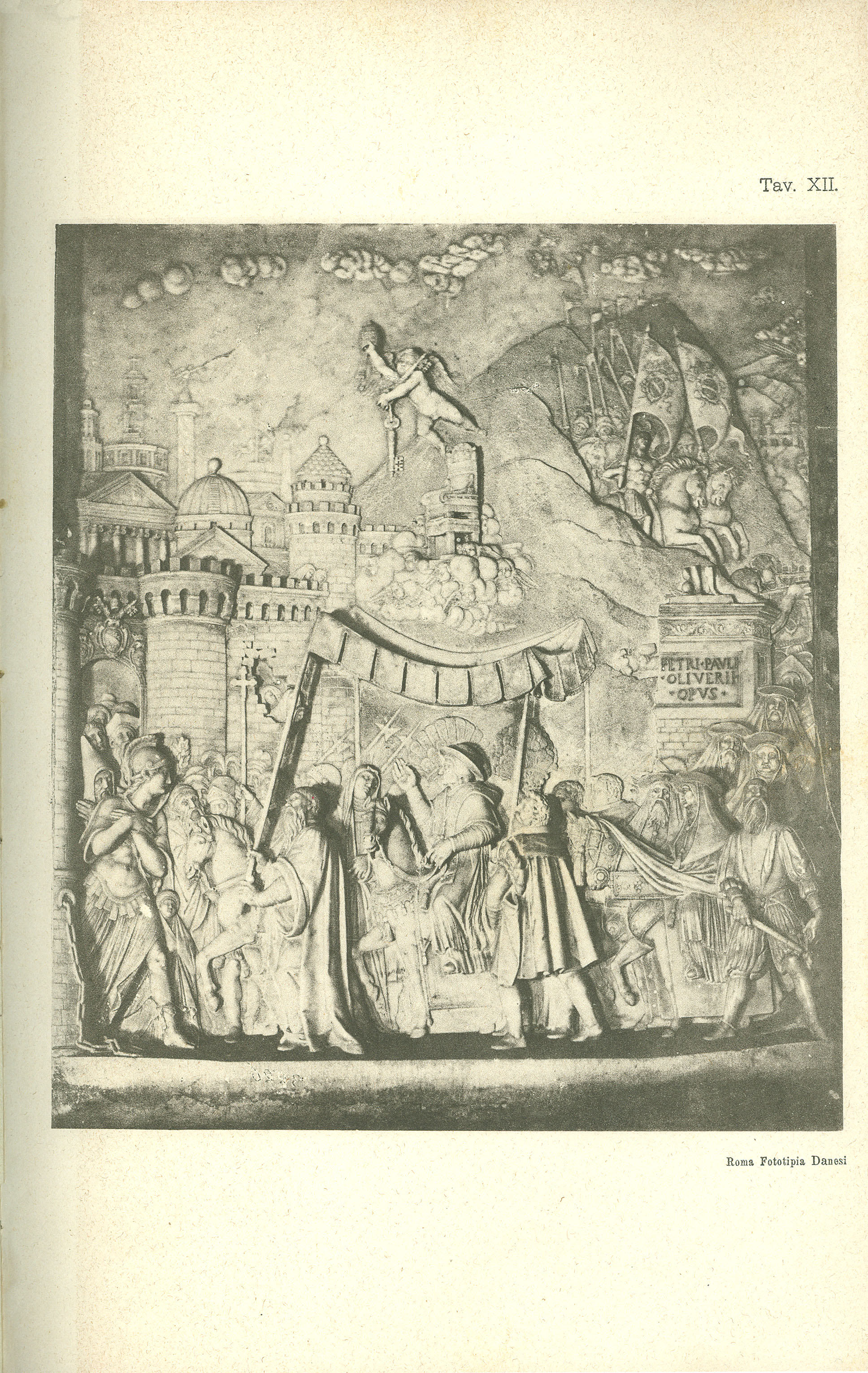Panorama di Roma scolpito da Pietro Paolo Olivieri nel 1585