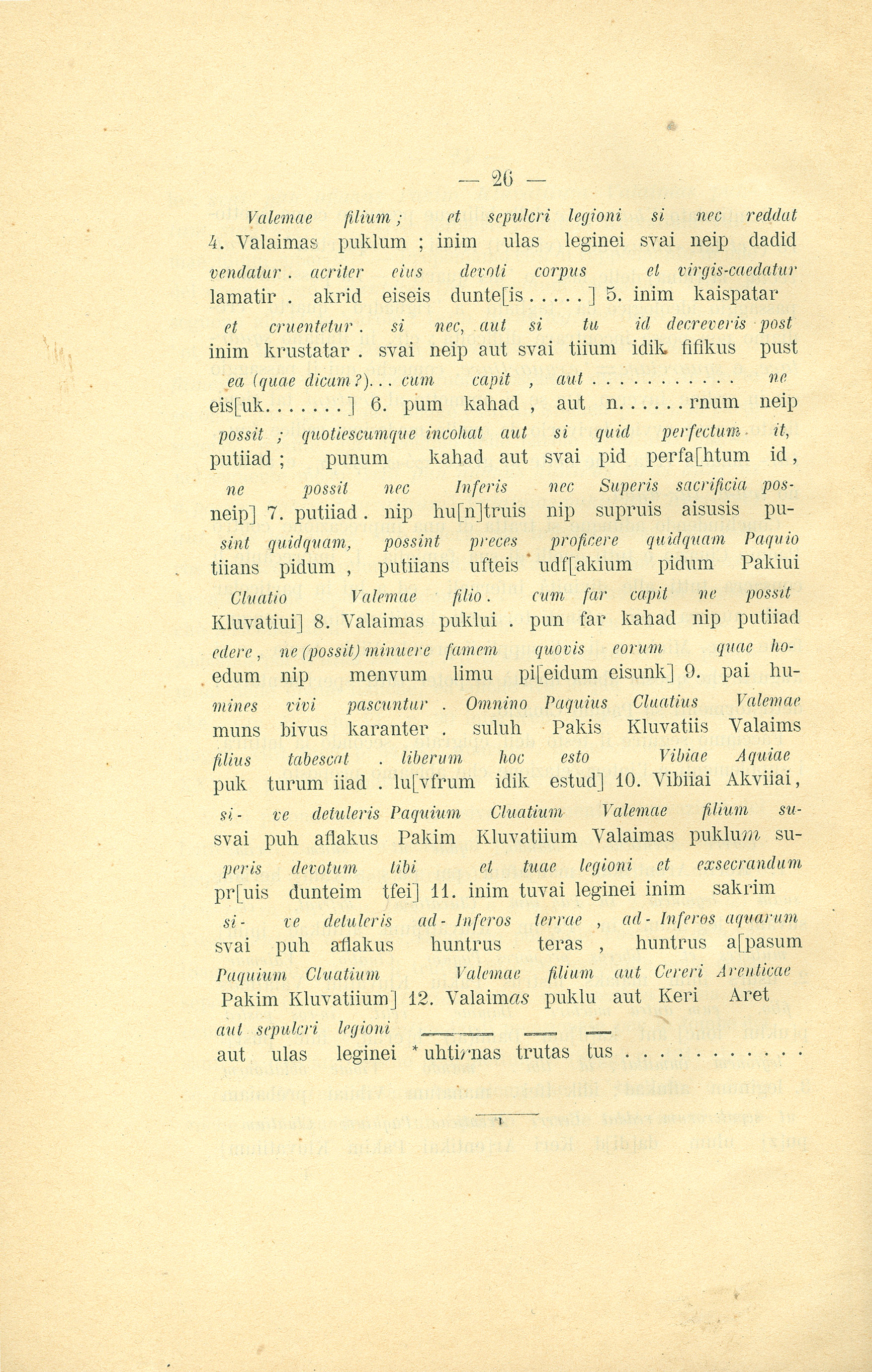 La Tavola osca di esecrazione