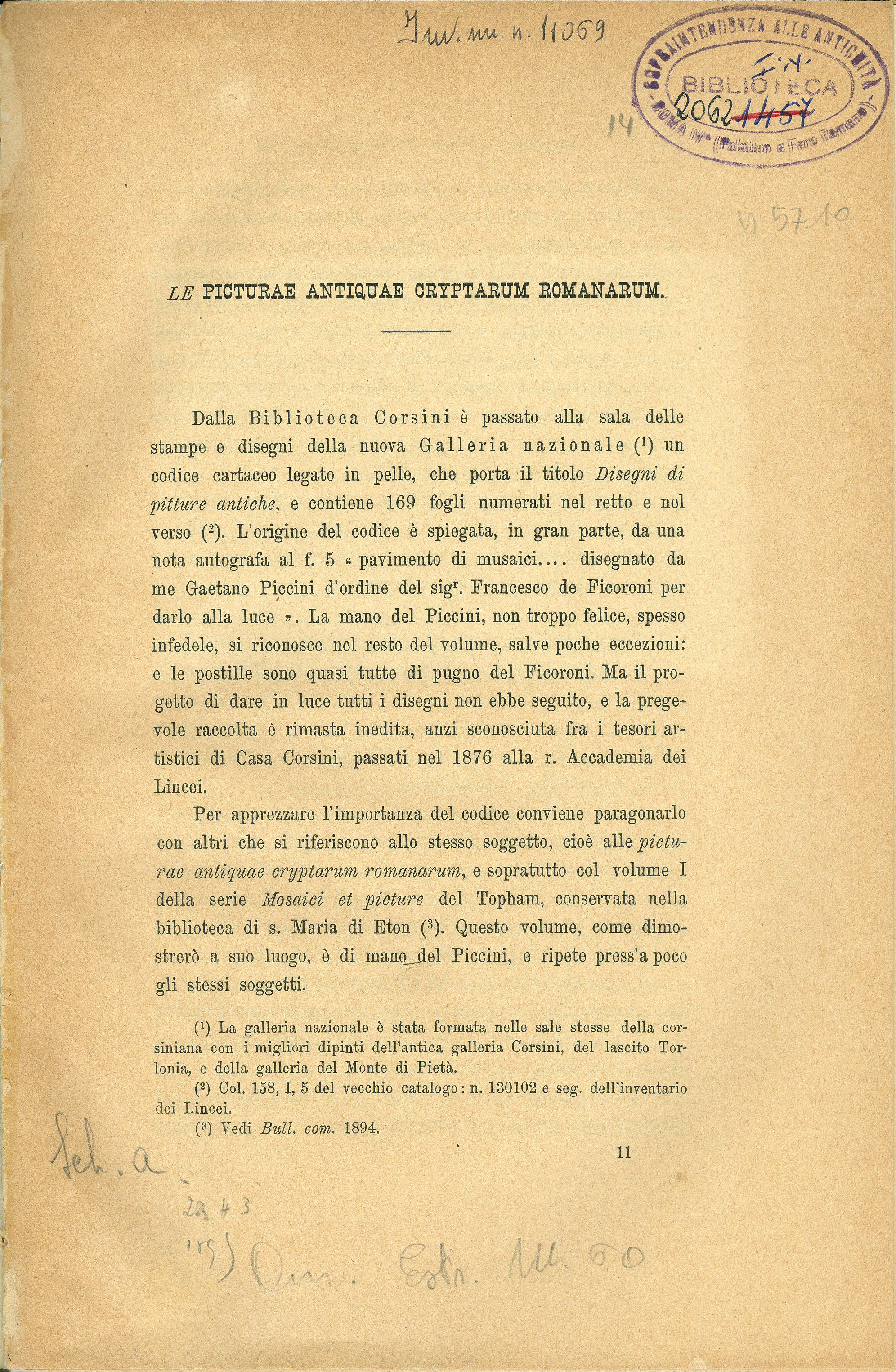 Le Picturae antiquae cryptarum romanarum