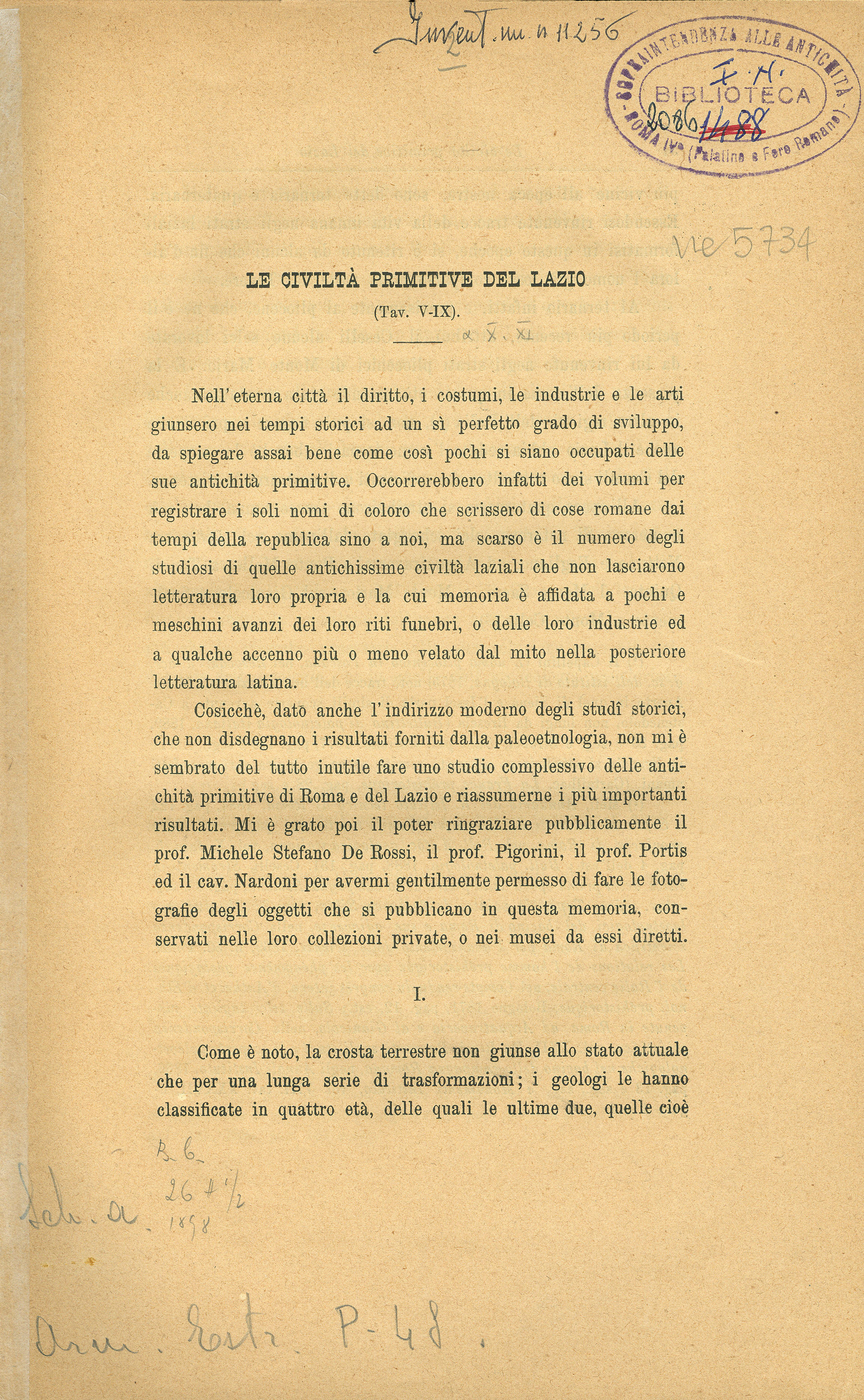 Le civiltà primitive del lazio