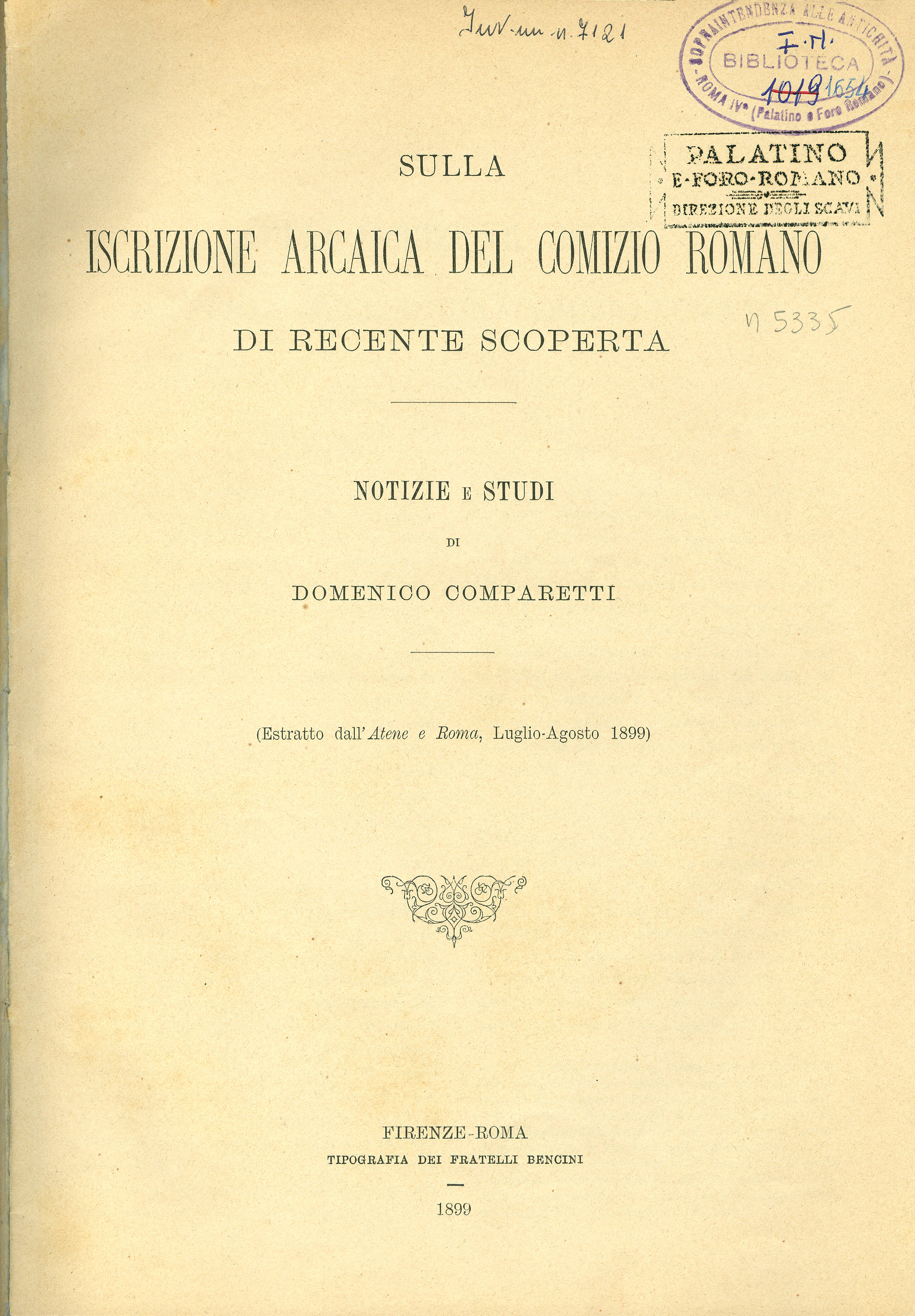 Sulla iscrizione arcaica del Comizio romano di recente scoperta