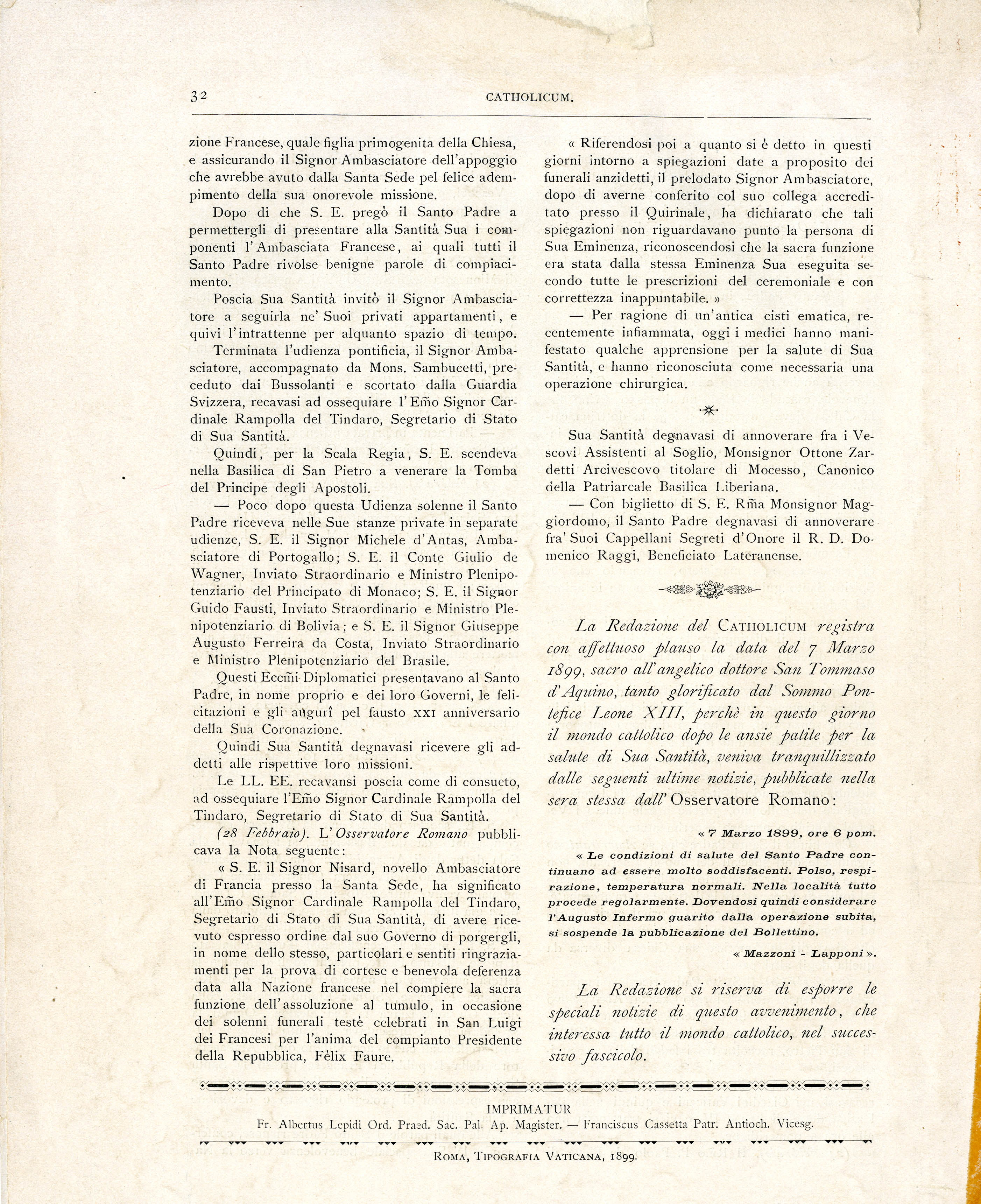 L'Unione delle Forze Cattoliche