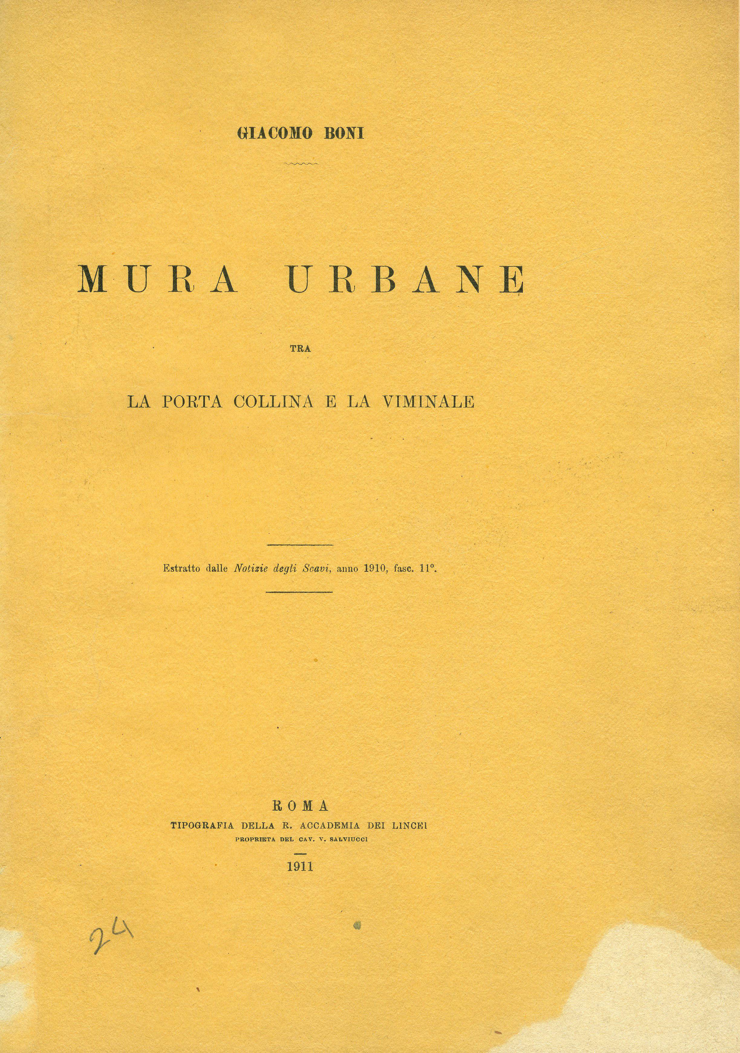Mura urbane tra la Porta Collina e la Viminale