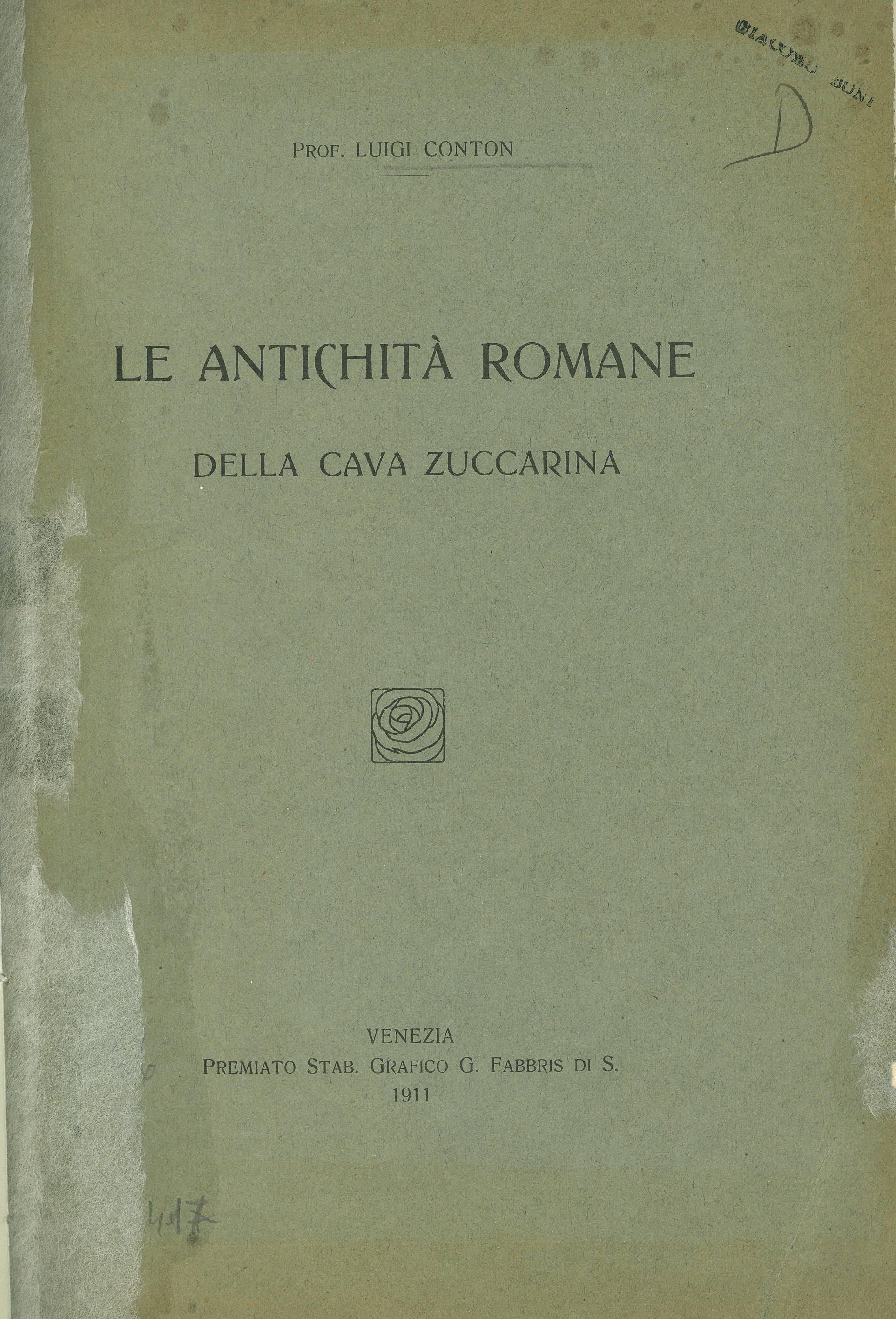 Le antichità romane della cava Zuccarina