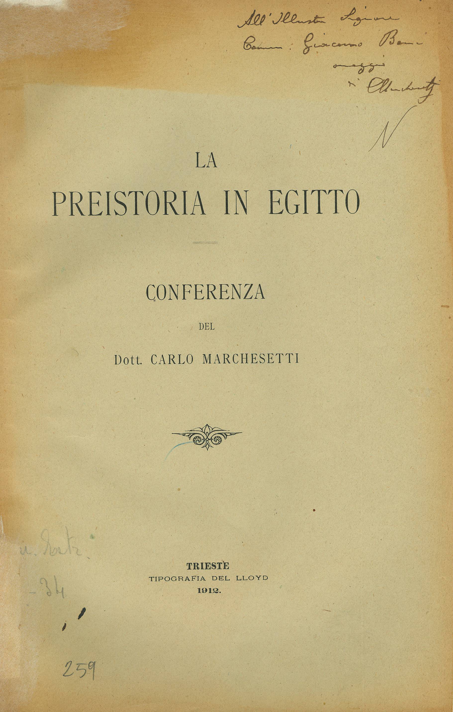 La Preistoria in Egitto - Conferenza del dott. Carlo Marchesetti