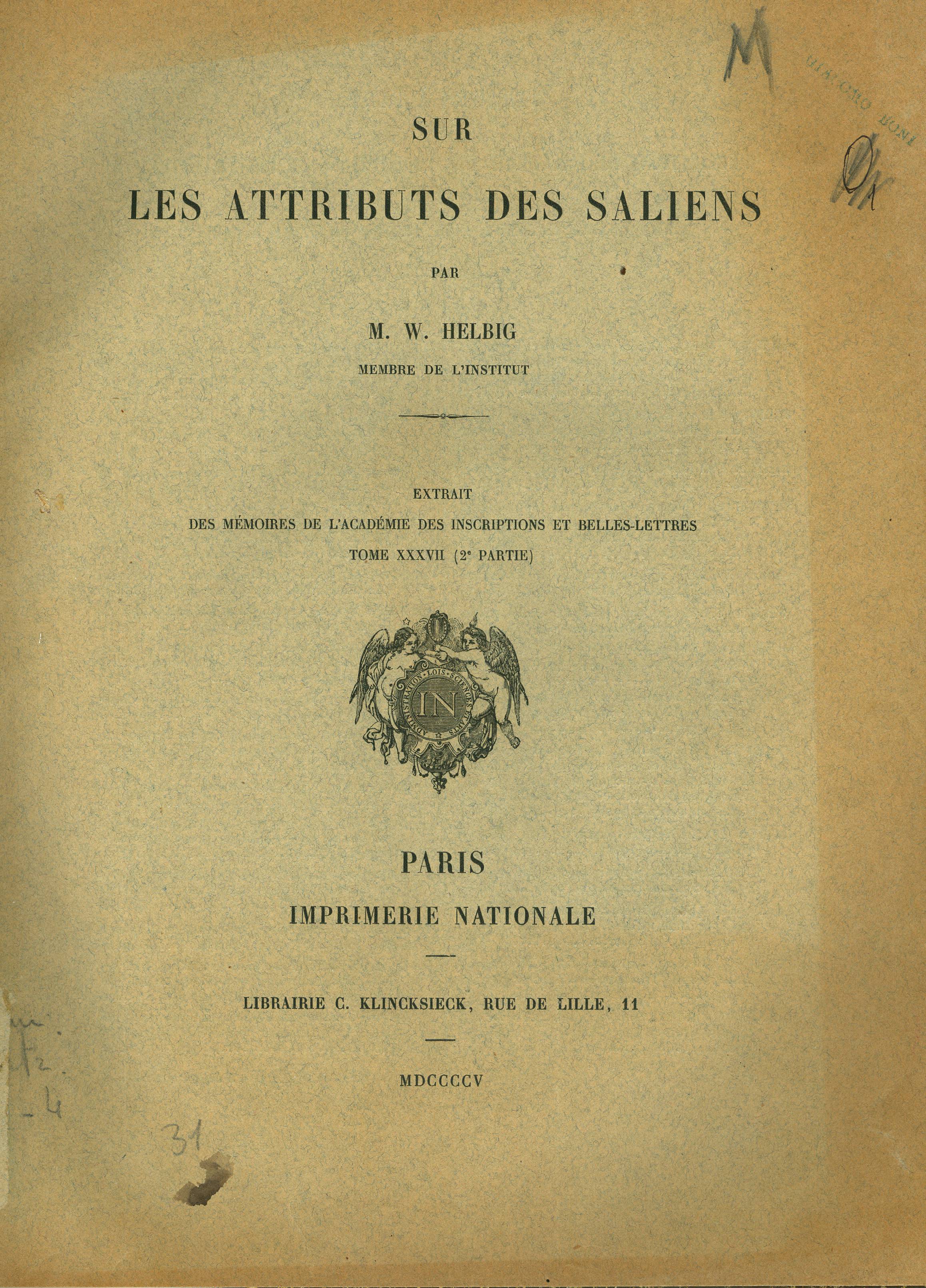 Sur les attributs des saliens