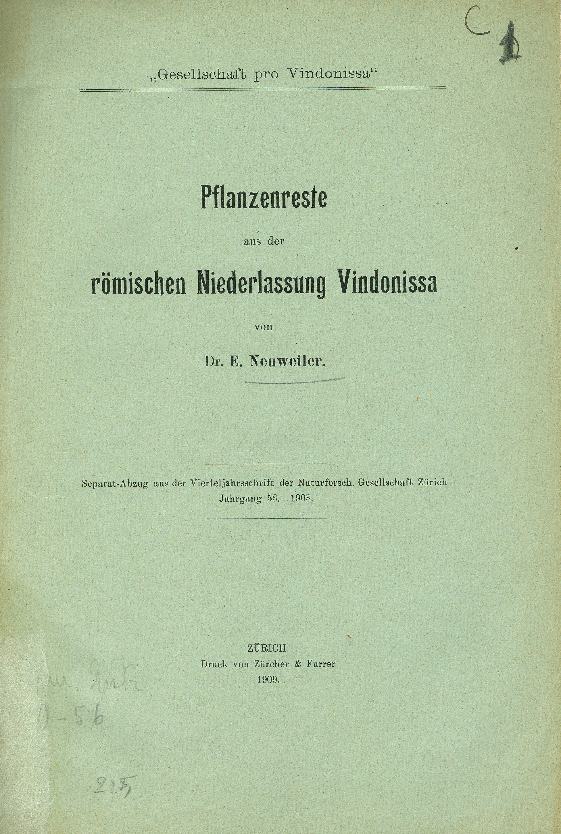 Pflanzenreste aus der römischen Niederlassung Vindonissa