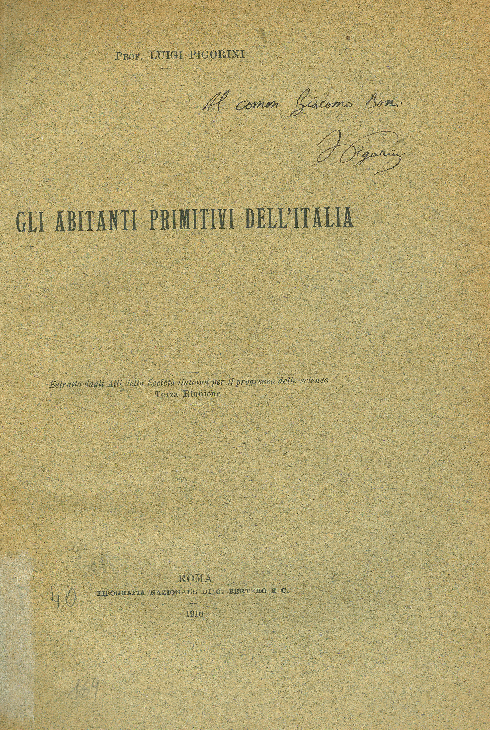 Gli abitanti primitivi dell'Italia