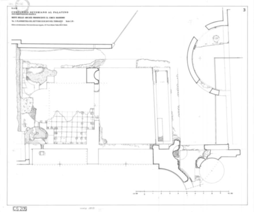 Roma, Palatino. Complesso severiano. Arcate severiane