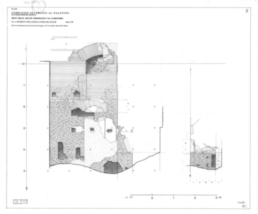 Roma, Palatino. Complesso severiano. Arcate severiane