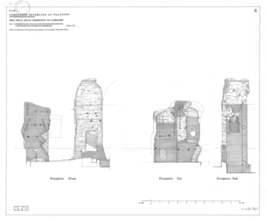 Roma, Palatino. Complesso severiano. Arcate severiane