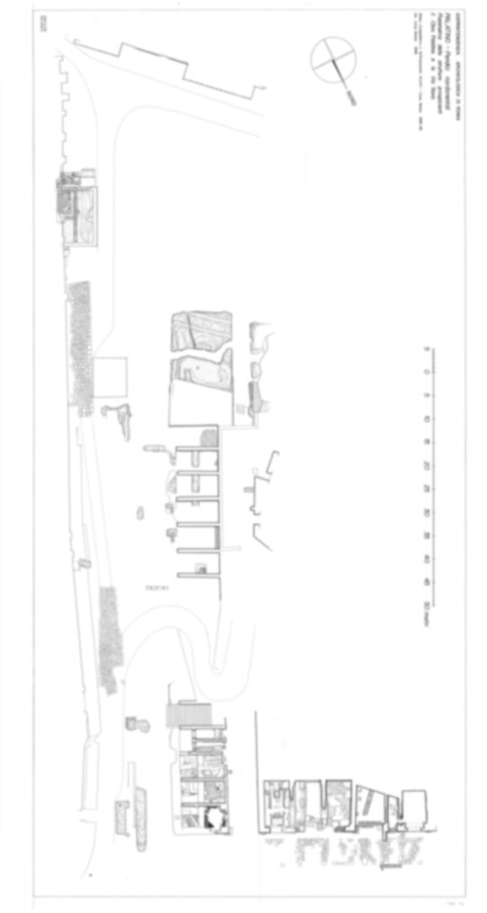 Roma, Palatino. Domus Tiberiana - Settore 19, 20, 21; Clivo Palatino; Via Nova 
