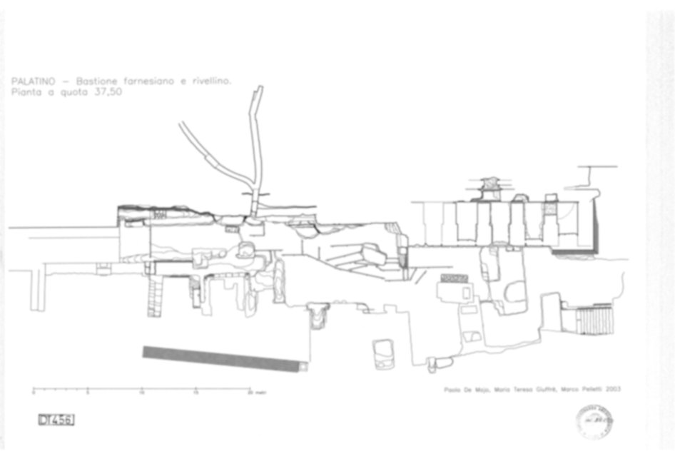 Roma, Palatino. Domus Tiberiana - Settore 3, 6; Orti Farnesiani, Bastione Farnesiano