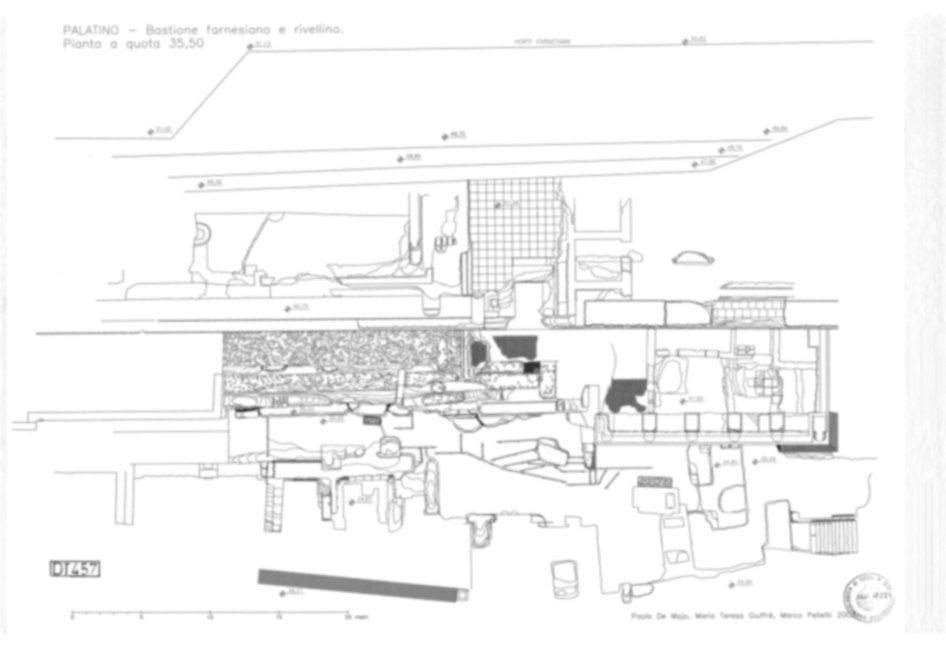 Roma, Palatino. Domus Tiberiana - Settore 3, 6; Orti Farnesiani, Bastione Farnesiano