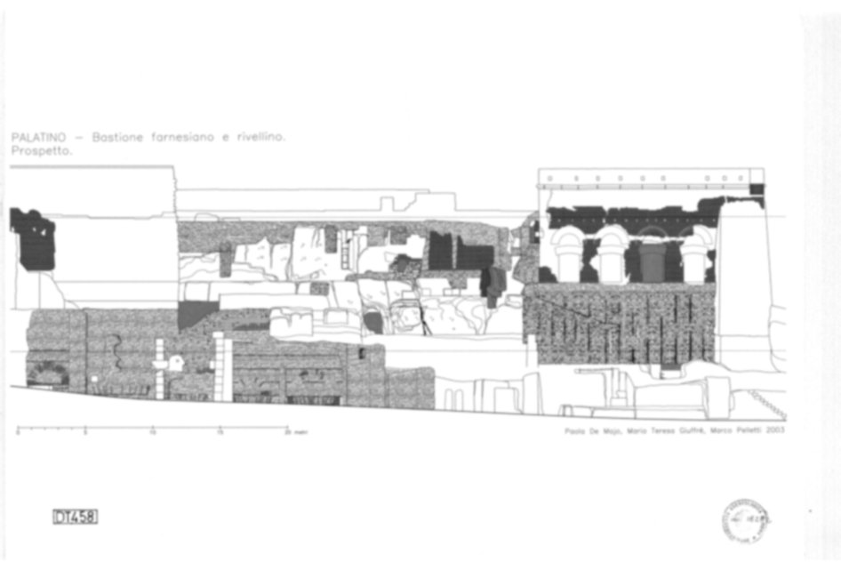 Roma, Palatino. Domus Tiberiana - Settore 3, 6; Orti Farnesiani, Bastione Farnesiano