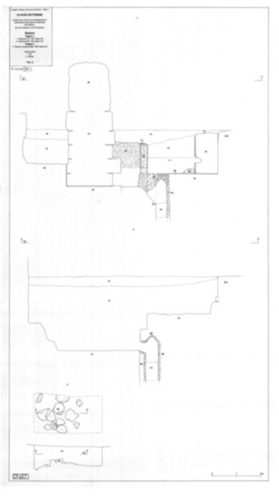 Roma, Palatino. Domus Tiberiana - Settore 6; Orti Farnesiani, Bastione Farnesiano 