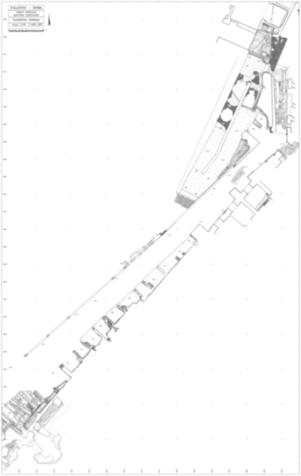 Roma, Palatino. Domus Tiberiana - Settore 29; Orti Farnesiani, Bastione Farnesiano