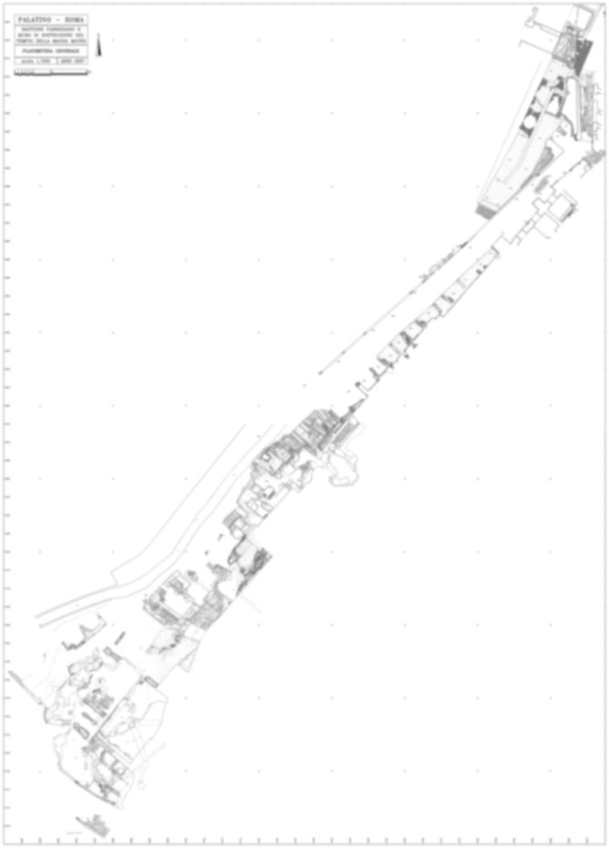 Roma, Palatino. Domus Tiberiana - Settore 29; Orti Farnesiani, Bastione Farnesiano