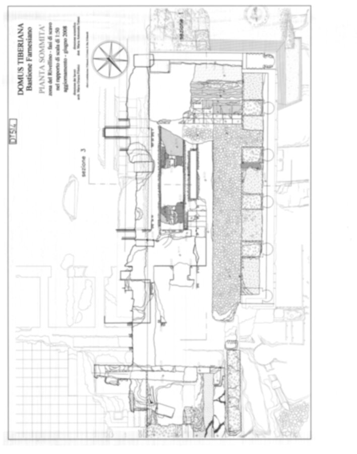 Roma, Palatino. Domus Tiberiana - Settore 29; Orti Farnesiani, Bastione Farnesiano