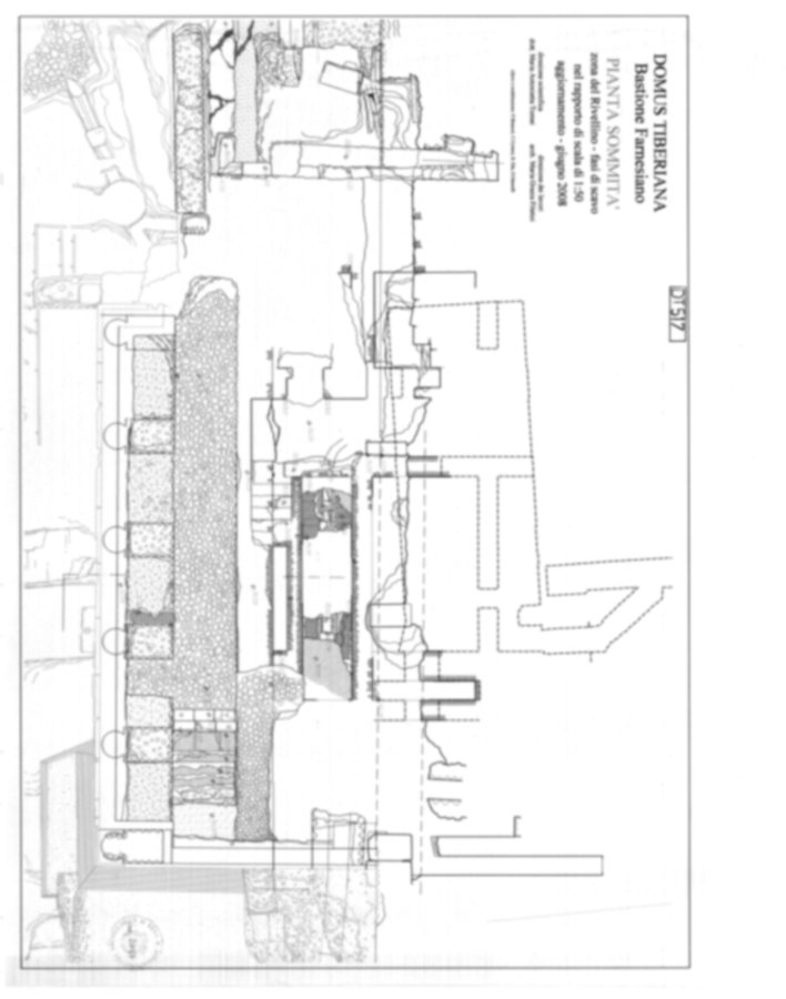 Roma, Palatino. Domus Tiberiana - Settore 29; Orti Farnesiani, Bastione Farnesiano