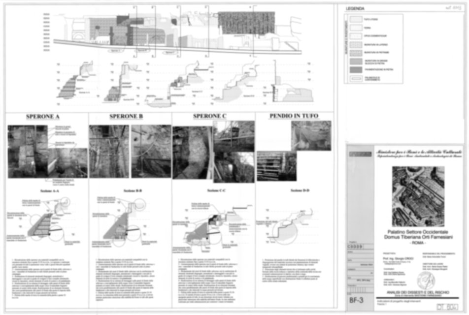 Roma, Palatino. Domus Tiberiana - Settore 14; Orti Farnesiani, Bastione Farnesiano