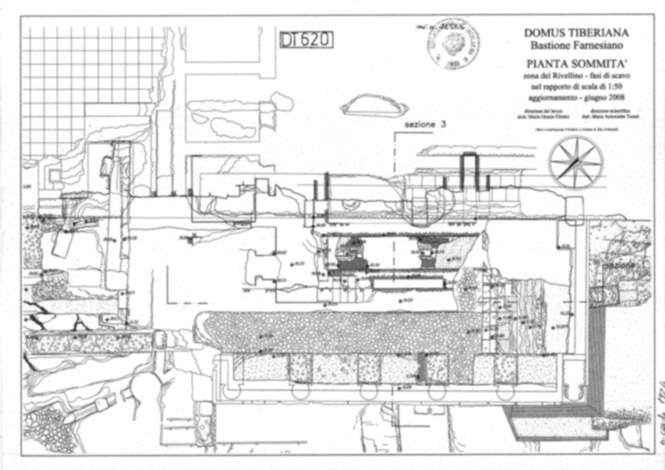 Roma, Palatino. Domus Tiberiana; Orti Farnesiani, Bastione Farnesiano
