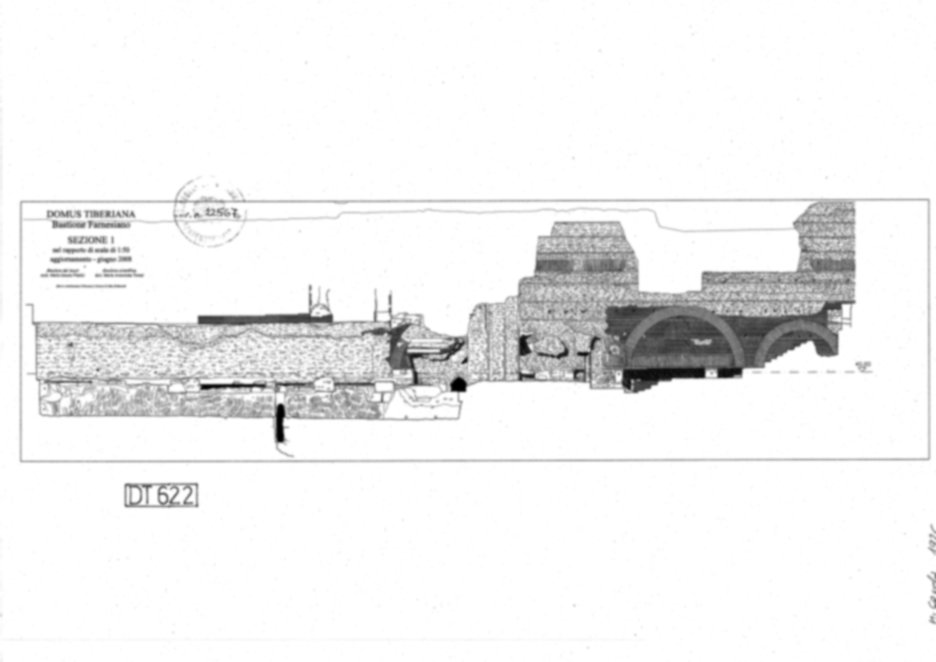 Roma, Palatino. Domus Tiberiana; Orti Farnesiani, Bastione Farnesiano