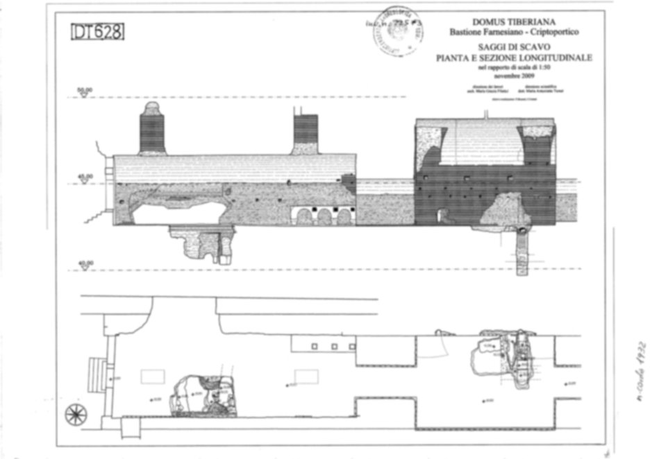 Roma, Palatino. Domus Tiberiana; Orti Farnesiani, Bastione Farnesiano