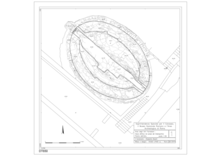 Roma, Palatino. Domus Tiberiana; Vasca  ellittica - Vivarium