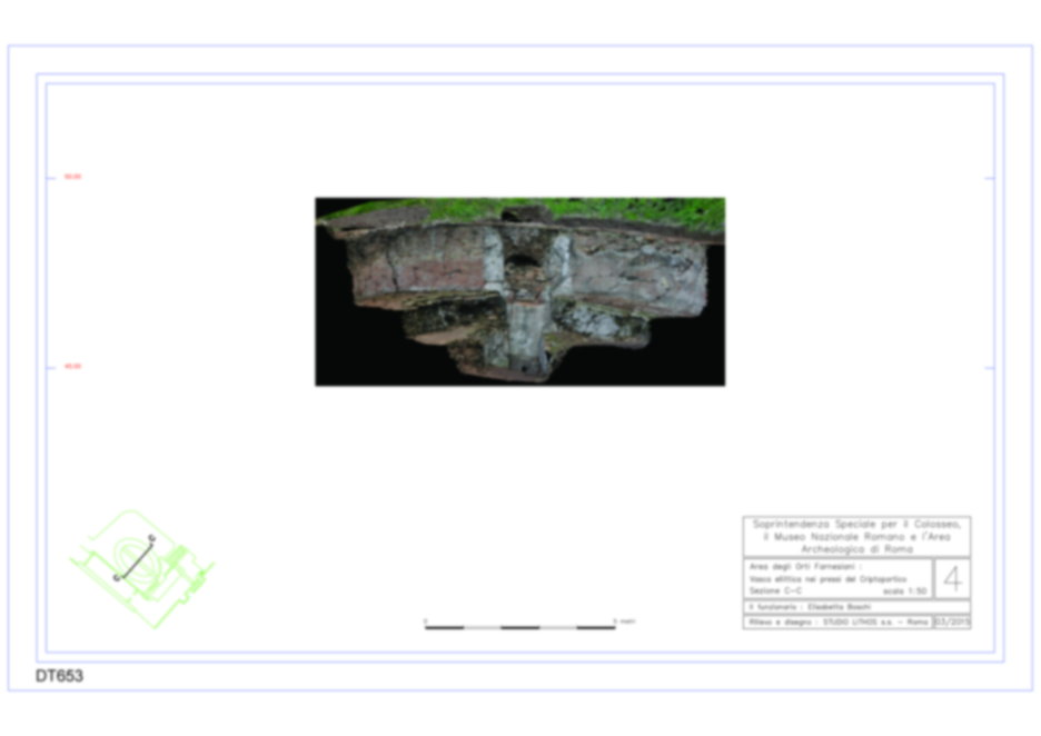 Roma, Palatino. Domus Tiberiana; Vasca  ellittica - Vivarium