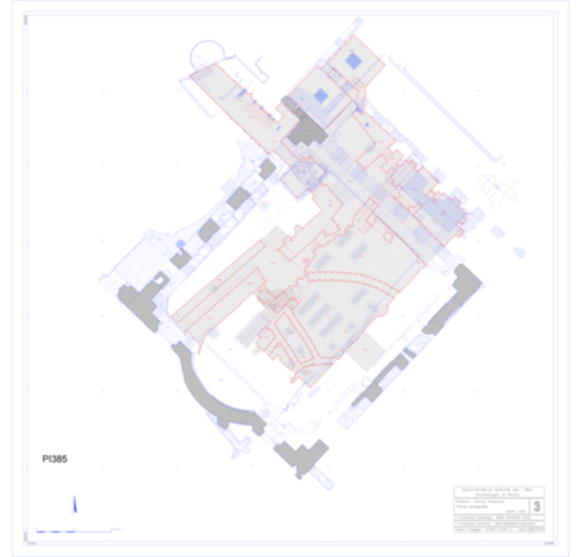 Roma, Palatino. Palazzi Imperiali. Domus Flavia - Triclinio; Domus Transitoria/Domus Aurea
