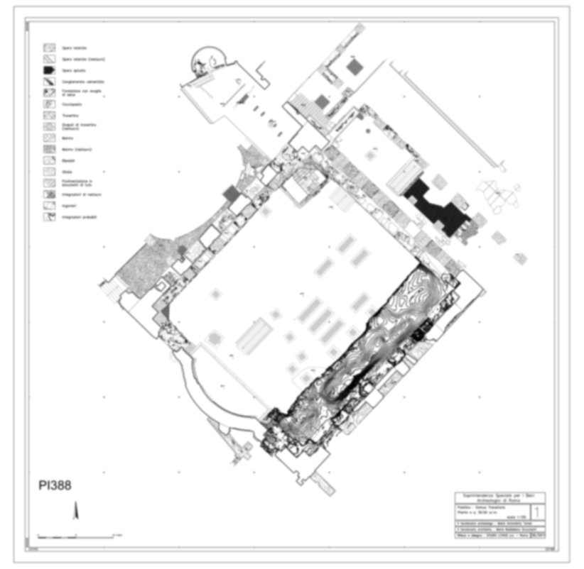 Roma, Palatino. Palazzi Imperiali. Domus Flavia - Triclinio; Domus Transitoria/Domus Aurea