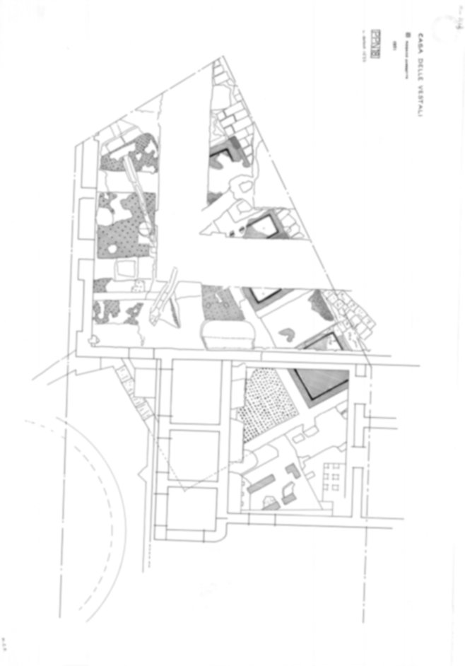 Roma, Foro Romano, Palatino. Palatino pendici nord - Scavo Carandini. Casa delle Vestali