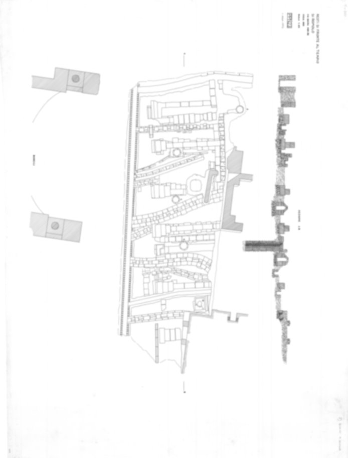 Roma, Foro Romano. Palatino pendici nord - Scavo Carandini. Via Sacra; Tempio di Romolo