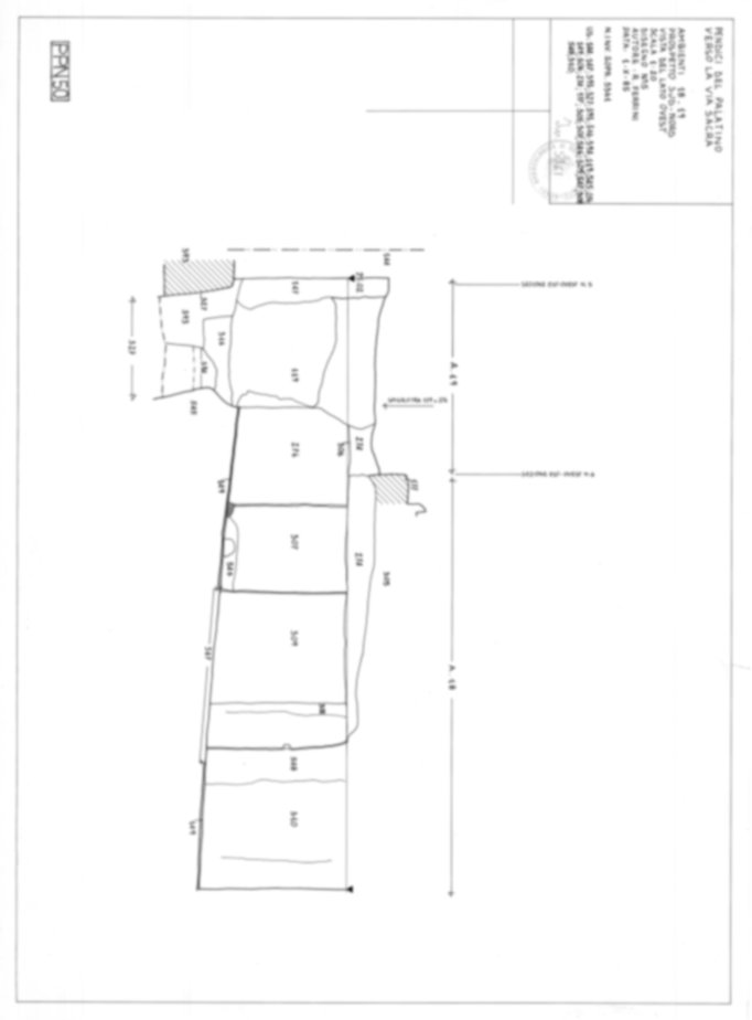 Roma, Foro Romano, Palatino. Palatino pendici nord - Scavo Carandini. Horrea Vespasiani