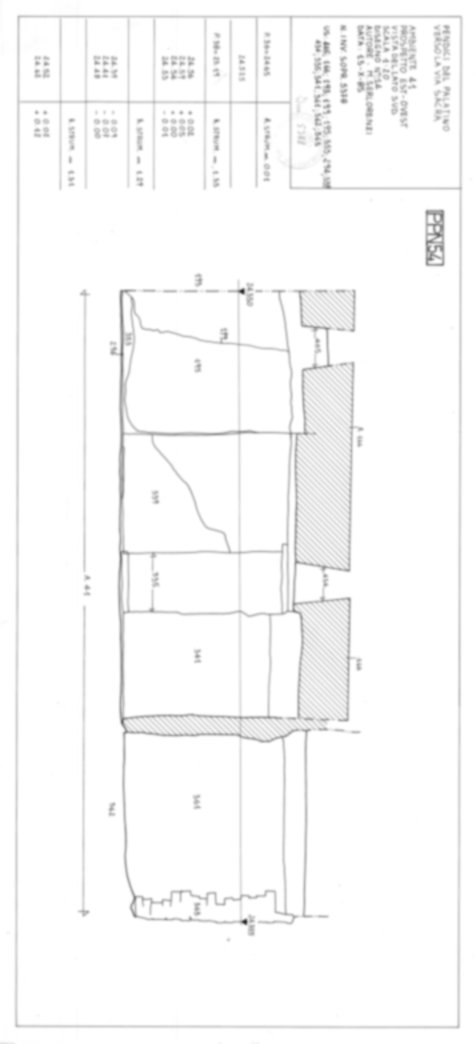 Roma, Foro Romano, Palatino. Palatino pendici nord - Scavo Carandini. Horrea Vespasiani