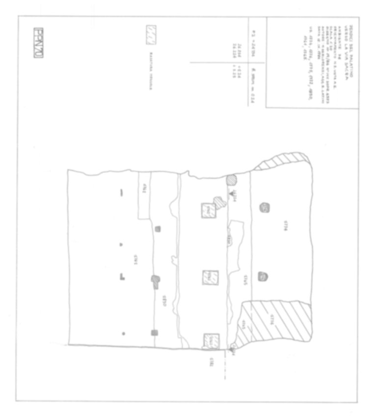 Roma, Foro Romano, Palatino. Palatino pendici nord - Scavo Carandini. Horrea Vespasiani